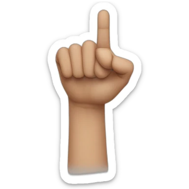 right hand with pointer finger pointing up and thumb pointing left and all other fingers down sticker