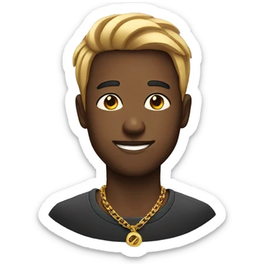 male portrait with necklace sticker