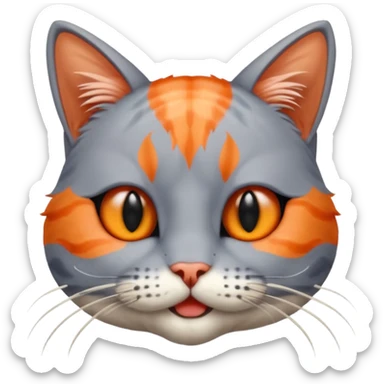 Half Shrimp Half Cat - gray and orange cat head and shrimp body named Trippi Troppi sticker