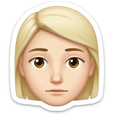 person with a neutral expression and a small bump under the skin on the face sticker