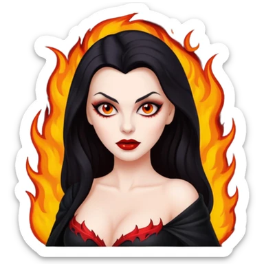 Vampira mulher bonita sexy pegando fogo sticker
