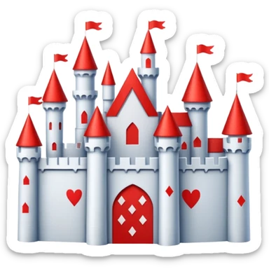 castle made off playing cards sticker