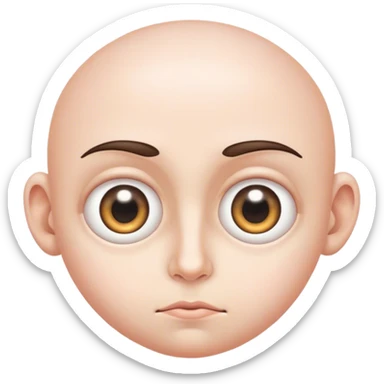 Two large, bulging eyes with a cartoonish look sticker