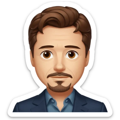 Tony Stark with wavy hair smirking sticker