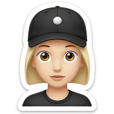 black baseball cap sticker