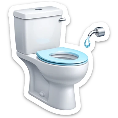 sparkling clean toilet with water swirling, simple and expressive sticker