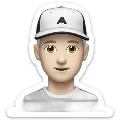 pale man with a black adidas cap sticker