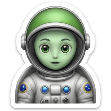 un alien sur la lune sticker
