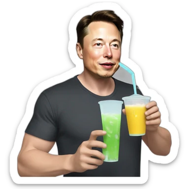 elon musk drinking coolaid sticker