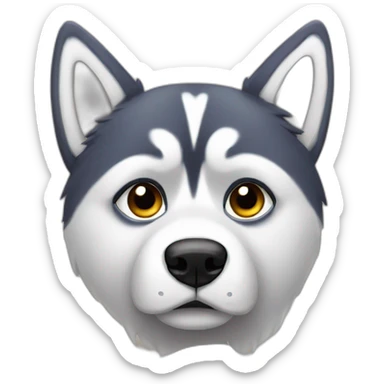 Very sad husky sticker