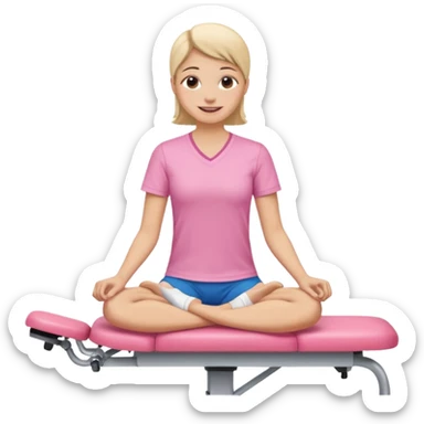 camilla de fisioterapia color rosada sticker