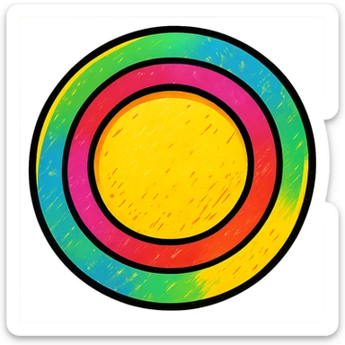 Make the empty plate colorful using a rainbow palette, keep the plate empty, vibrant and cheerful. sticker