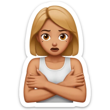 Women arms crossed choking new mad sticker