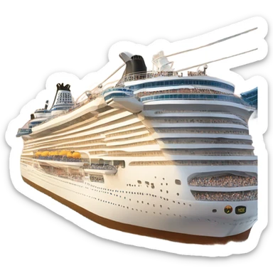 Cruise ship with zip line  sticker