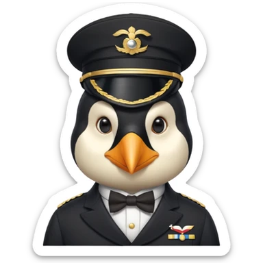 penguin soldier with a monocle face only sticker