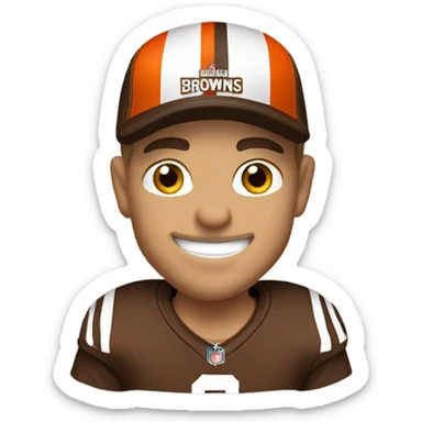 White Cleveland browns fan  sticker