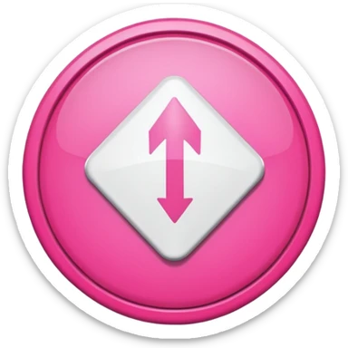 fleche directionelle blache sur fond de couleur rose sur un bouton   sticker