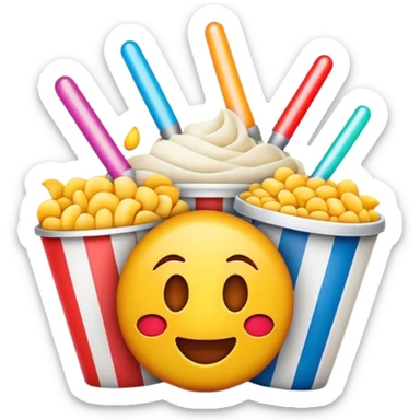 Cinematic Realistic Zagreb Film Festival Pop Culture Emoji, showcasing a vibrant, artistic festival atmosphere rendered with dynamic textures and cinematic, festive lighting. sticker