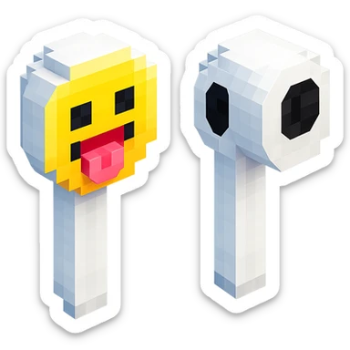 white EarPods headphones with a playful twist, floating in space sticker