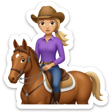 woman horseback riding  sticker