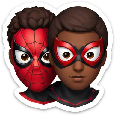 miles morales with spiderman mask 'Two Person " sticker