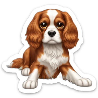 dog Cavalier King Charles Spaniel full body sticker
