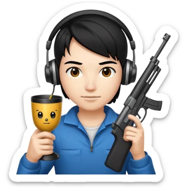 MVP + Gaming + Gamer + Tournament Cup  + Gun  sticker