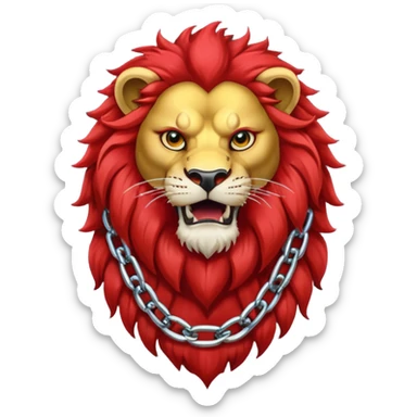 red lion with golden chain sticker