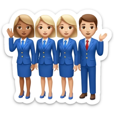 3 isometric 3d render people dressed as realtors sticker