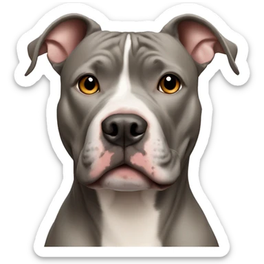 Grey and tan pitbull with cropped ears sticker