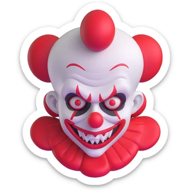dark clown with sinister expression sticker