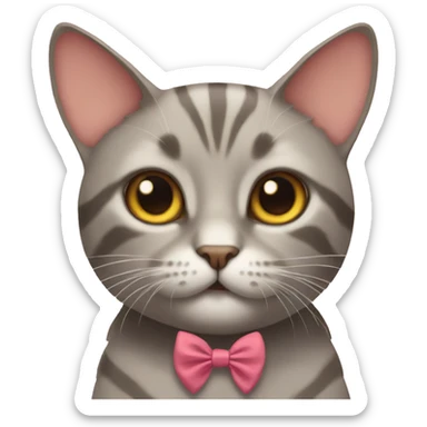 Cat with a bow sticker