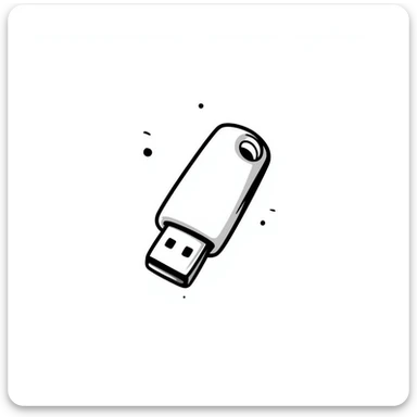 Hand drawn USB flash drive storage device with connector sticker