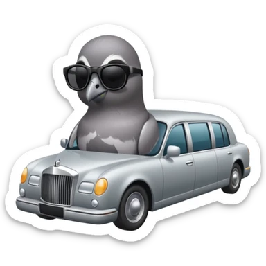 Pigeon is driving in the inside Limosine🚘🚘 sticker
