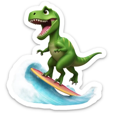 Dinosaur surfing sticker