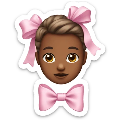 Baby pink bow sticker