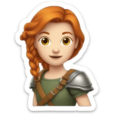 Fille rousse fait du tir a l'arc sticker