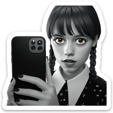 girl with phone in hand sticker