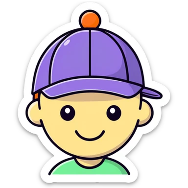 Ish with ball hat sticker