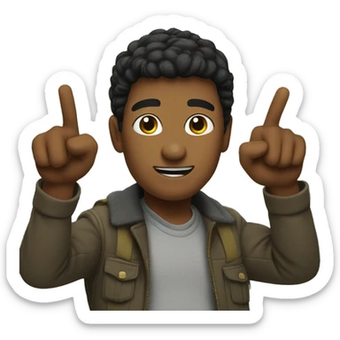 pointing at myself outdoors sticker