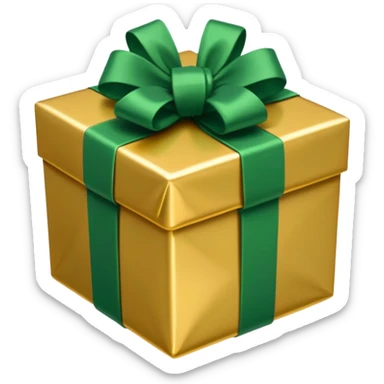 gift in golden and green shadows sticker