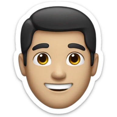a guy with black hair, a nice smile, white skin sticker
