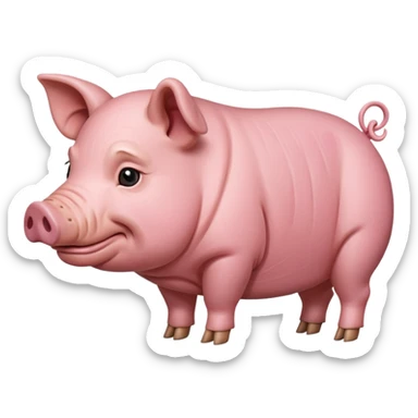 Realistic pig side view, less cartoony sticker