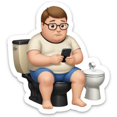 can you do  Peter Griffin sitting on the toilet playing on his phone sticker