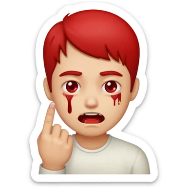 Finger bite face sticker