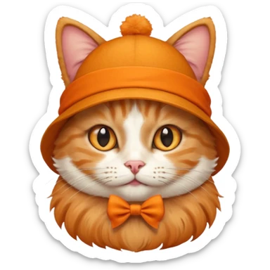 Cat With a Had anda a bow sticker