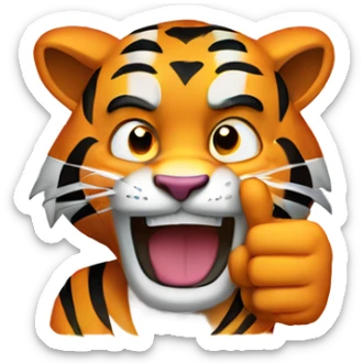 Mean tiger thumbs up sticker