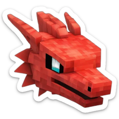 Pixelmon Minecraft Head Skin Red dragon sticker