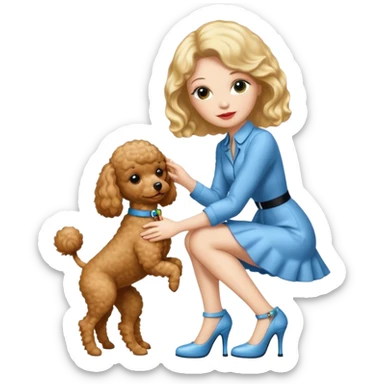 Toy poodle with hot girl in heels sticker