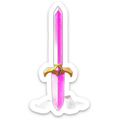 Zelda triforce glowing pink sword in stone sticker